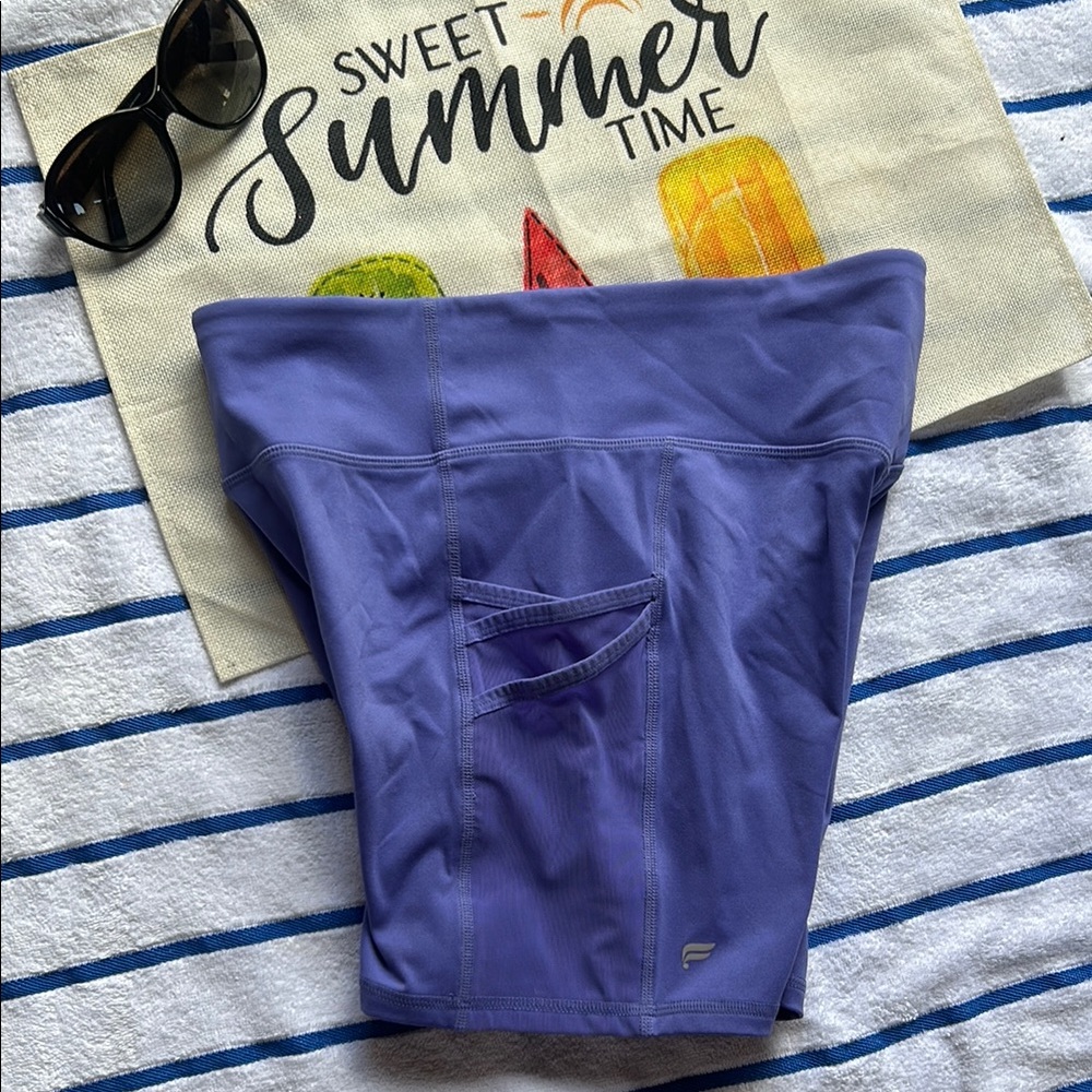 Fabletics Purple Bike Shorts with Stretchy Fabric